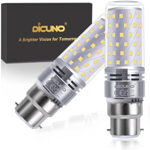 DiCUNO E27 LED Bulb 10W, E27 ES Edison Screw Light Bulbs, Cool White 6000K, 130W Incandescent Equivalent, 1400LM Non-Dimmable Corn Light Bulbs for Home Lighting, 230V, Pack of 2