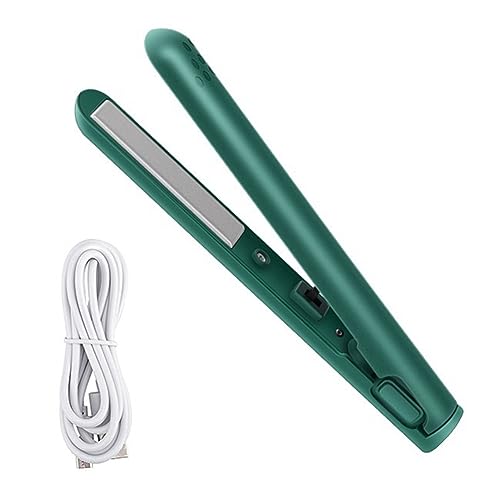wudoo 2 en 1 Rizador de Pelo de Doble PropóSito, Mini Alisador de Pelo, Rizador de Viaje, Rizador de Pelo PortáTil Mini USB Verde