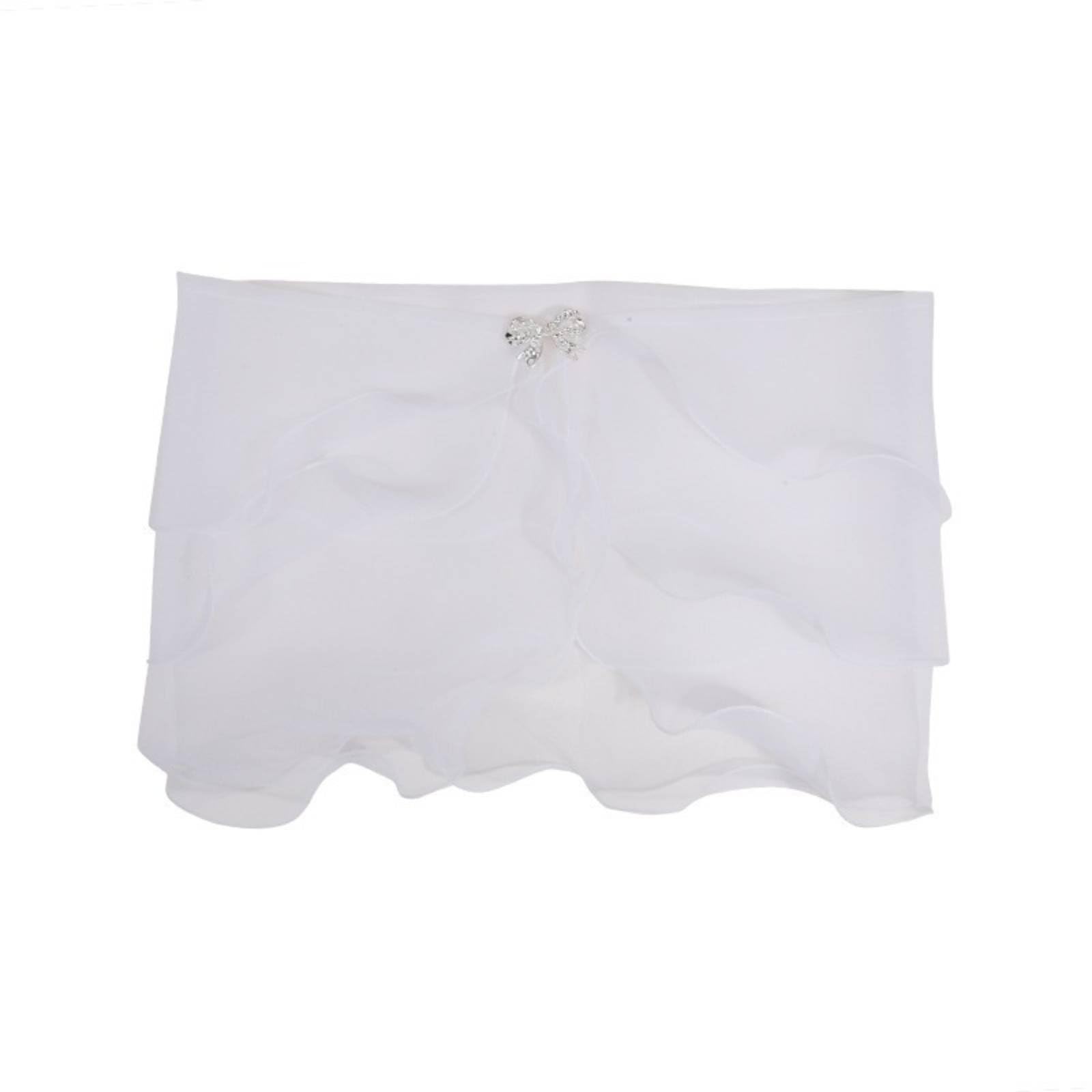 3 Tier Bridal Shawl Lightweight Wedding Dress Cover Up Ruffle Border Evening Elegant Diaphanous Gauze-Like Material Stole, White | Wraps & Jackets Accessories Formal Occasion-image-14