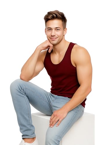 Image of COSCO FOUJI 100% Combed Cotton Vest for Men Sleeveless Multicolor Pack of 5 | Regular Fit, Deep Round Neck, Large Armholes, Tagless, Breathable, Sweat Absorbent, Stretchable, Assorted Colors May Vary