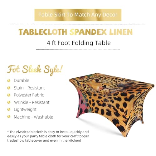 Nappe motif léopard avec élastique pour repas de fête et salon convivial - 4
