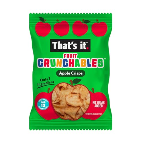 Image of That's it. Fruit Crunchables (15 Pack) Apple Crisps healthy snacks for kids, Plant-Based, Non-GMO, Gluten-Free, No Sugar Added - Healthy Snack for lunch box 100% Natural Crunchy Fruit Snack