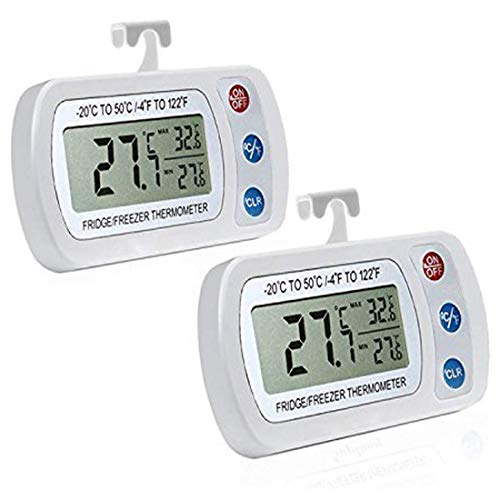 Fridges Thermometer AIGUMI Digital Waterproof Fridge Freezer Thermometer With Easy to Read LCD Display and Max 2pack white Fridges Thermometer AIGUMI Digital Waterproof Fridge Freezer Thermometer With Easy to Read LCD Display and Max 2pack white