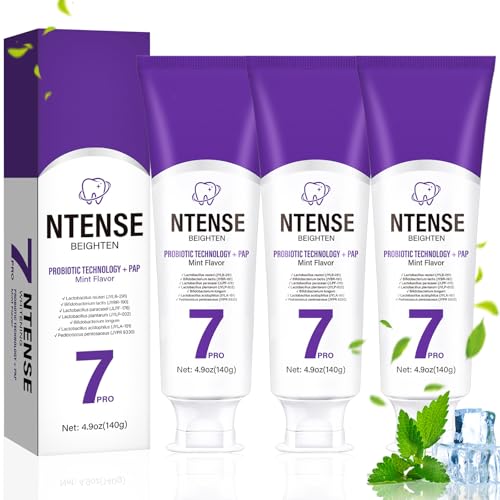 Toivize 7PRO Lila Zahnpasta Intensiv Intensive Whitening Zahnpasta ohne SLS für Empfindliche Zähne entfernt Gelbe Flecken frischer Atem 140g je Tube