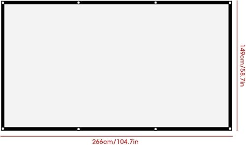 Vista 47 de Pantalla de proyector para exteriores de 2 lados, pantalla de proyector de 60 pulgadas, 16:9, gruesa, portátil, sin arrugas, de poliéster blanco