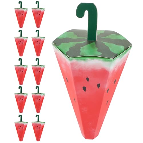 FELTECHELECTR Ligeras y Fáciles de Montar 10 Cajas de Papel para Dulces Forma de Paraguas para Fiestas y Bodas Hawaianas