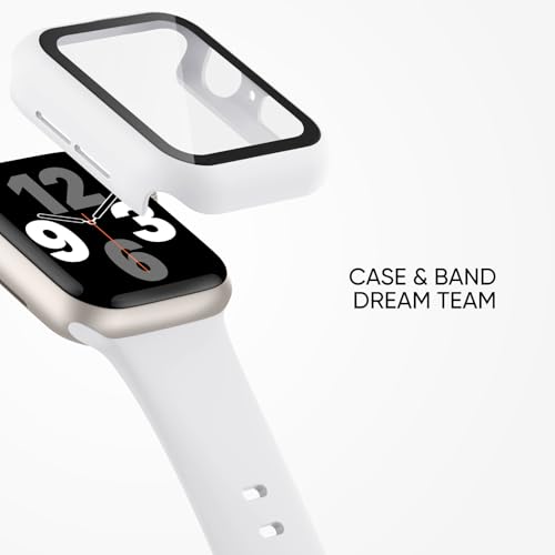 Image of Adorique 3-in-1 Compatible for Apple Watch Band 40mm 41mm 42mm 44mm 45mm 46mm, Soft Silicone Sport Strap for iWatch Series SE 10 9 8 7 6 5 4 3
