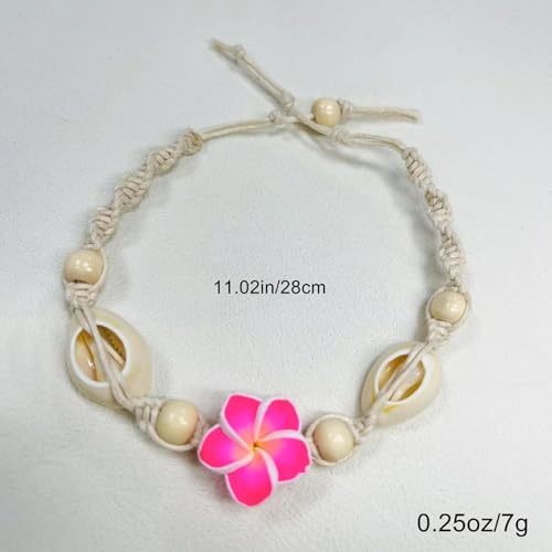 Image of Shell Anklets for Women Shell Beach Jewelry Accessories White Pink Black Flower Ankle Bracelet Summer Vacation Dress Outfits