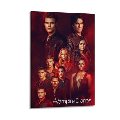 GVMRFCDD Poster de l'émission télévisée The Vampire Diaries Paul W - Peinture sur toile pour salon, chambre à coucher - 20 x 30 cm - Style cadre
