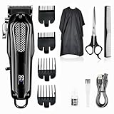 Hair Clipper for Men Professional,Cordless Clipper for Hair Cutting,Rechargeable Corded Barber Hair Trimmer&Beard Trimmer,Haircut Grooming Kit for Men/Women/Kids (Black)