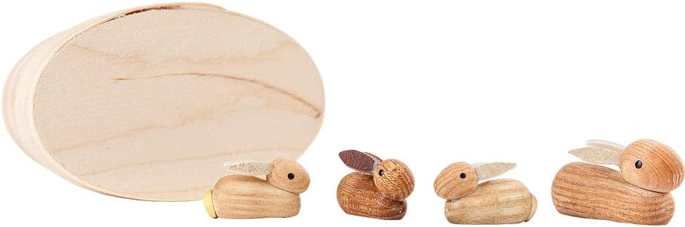 076-002N Dregeno Chip Box-Rabbit Family-2" H x 1.75" W x 1.25" D, Brown