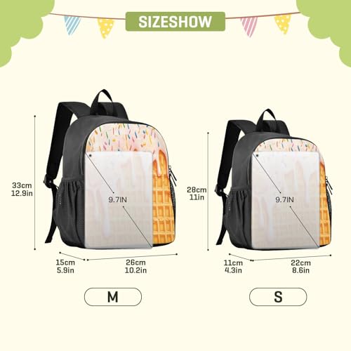 DOMIKING Icecream Dessert Yellow Kids Backpack for Girls Boys School Kindergarten Backpack for Toddler Kids School Bag Bookbag Age 3-62