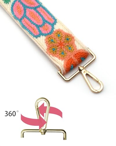 Image of Embroidered Purse Straps Replacement Crossbody Wide Adjustable Bag Straps | Thick Purse Strap for Crossbody Bags,Extra Long Strap,Cross Body Straps for Handbags,Bag Straps for Tote Bags,Shoulder Straps