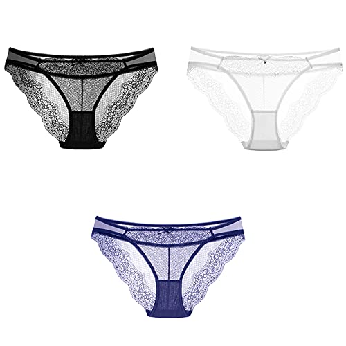 Culotte de bikini sexy WENJUN en dentelle extensible et invisible taille basse L