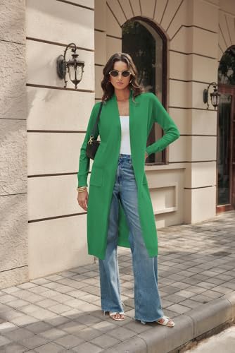 Image of GRACE KARIN Essential Solid Open Front Maxi Long Knitted Cardigan Sweater for Women