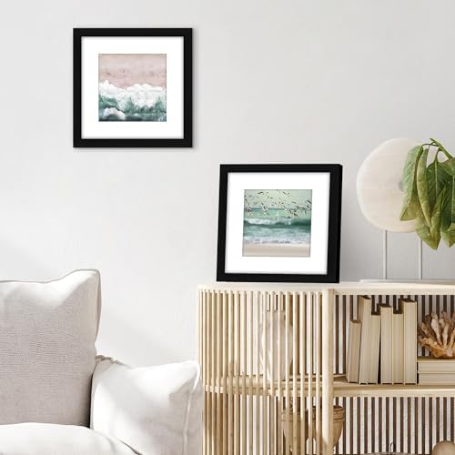 Americanflat 9x9 Picture Frame with Shatter-Resistant Glass - Use as 6x6 Frame with Mat or Display 9x9 Photo Without Mat - Signature Collection - Square Frames for Tabletop and Wall Display - Black by Americanflat - Image 4