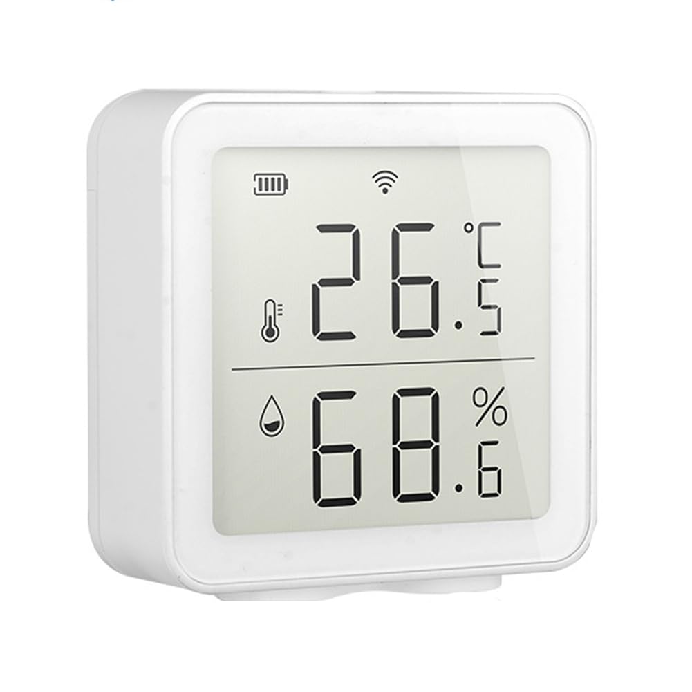 Htuteyy Dark Temperature & Humidity Sensor Lcd Screen Infrared Sensing Backlight Tuya App Remote Voice