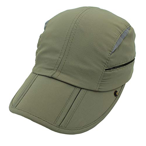 Home Prefer Upf 50+ Boys Sun Hat With Neck Flap Sport Hat Kids Safari Hat Fishing Cap Army Green #TOP5
