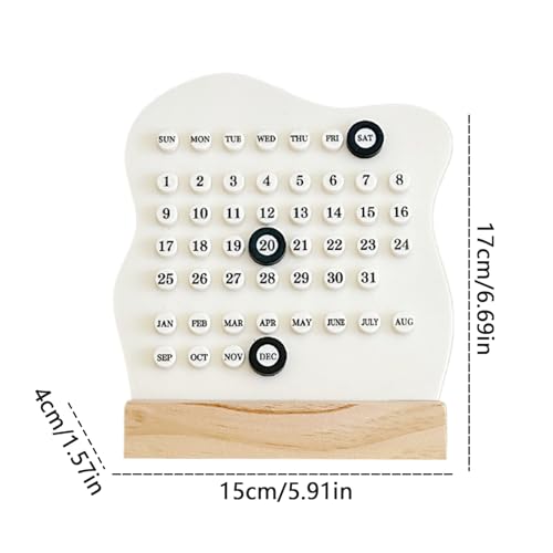 Calendrier perpétuel réutilisable en bois : accessoires de bureau