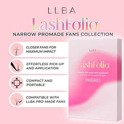 LLBA LashFolio Narrow Promade Fans, Black, 1 count (Pack of 520) - Image 2