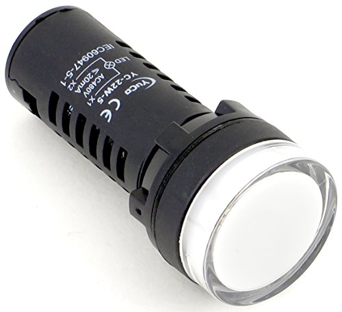 Yuco YC-22W-5 22mm AC LED Pilot Panel Indicator Light White 480V
