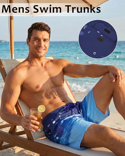 Image of Justay Mens Swim Trunks with Compression Liner 2 in 1 Quick Dry Board Shorts 7 Inch Bathing Suit Swimming Trunks for Men