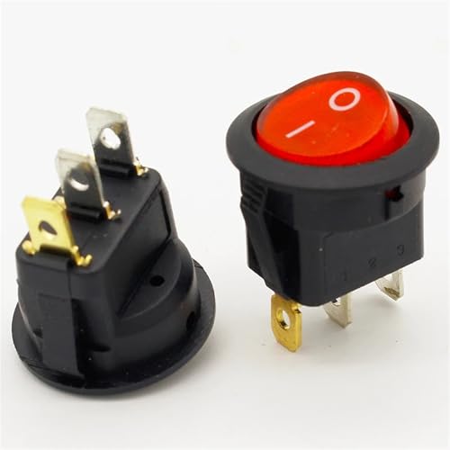 Interruptor basculante redondo SPST para restaurar electrodomésticos y paneles 2