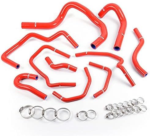 G-PLUS Silicone Radiator Coolant Hose Pipe Kit Clamps Compatible with Honda CRV MK1 1998-2001,Red