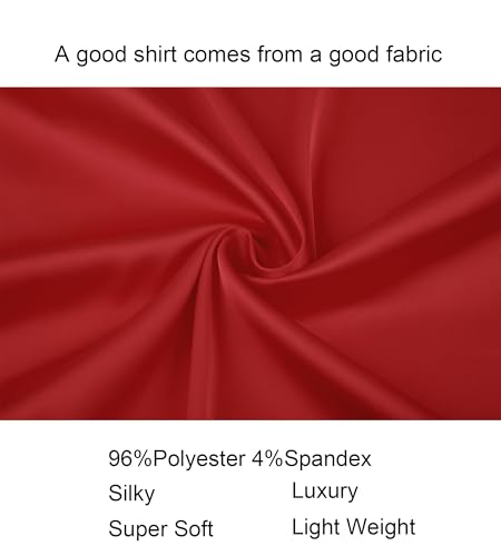 Alex Vando Mens Luxury Satin Dress Shirt Long Sleeve Silk Shiny Sateen Party Shirt