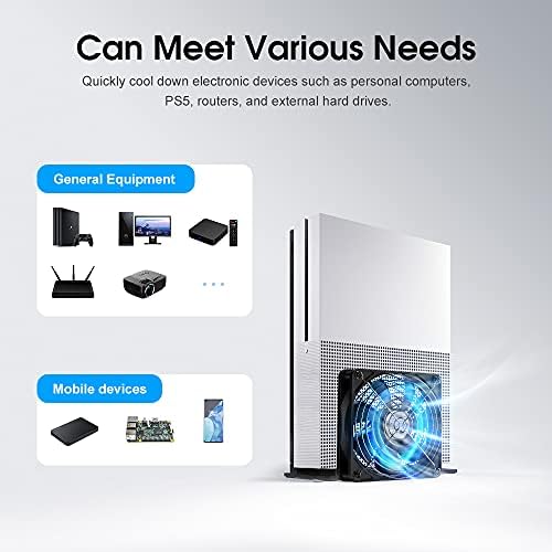 ELUTENG USB Fan Desk PC Fans 120mm 5V with L/M/H 3-Degree Speed Switch Portable Home Office Fans 1500 RPM Metal USB Powered Cooling Fan for Laptop/TV Box/AV cabint/PS4/Router