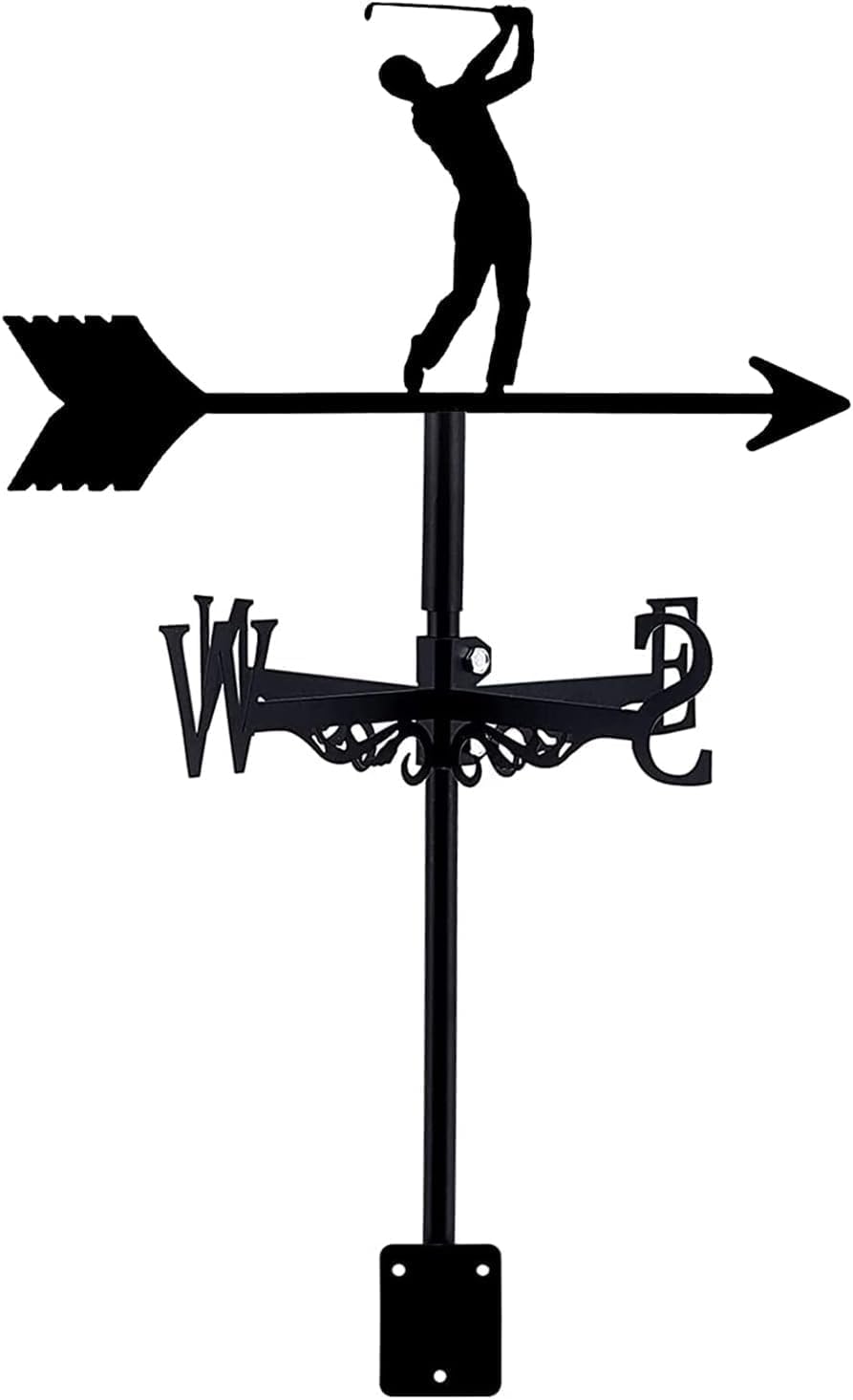 Weathervane Weather Vane Retro Golf Sports Scene Wind Direction Indicator, Decorative for Garden Stake Outdoor Farm Wind Vane
