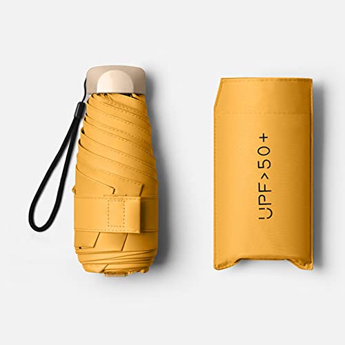 Small Travel Umbrella For Rain Protection Sun-Folding Uv Umbrella Windproof Compact Mini Solid Color Fashion Umbrella #TOP22