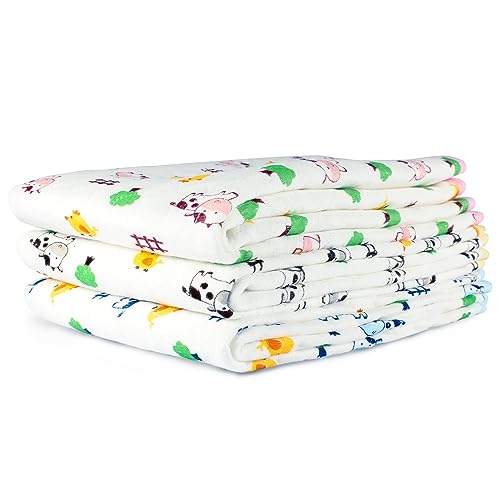 Image of MUMMAMIA Soft Cotton Baby Waterproof & Breathable Nappy /Diaper Changing Mat - Washable and Reusable- Waterproof & Breathable (20*28 inch) Pack of 2