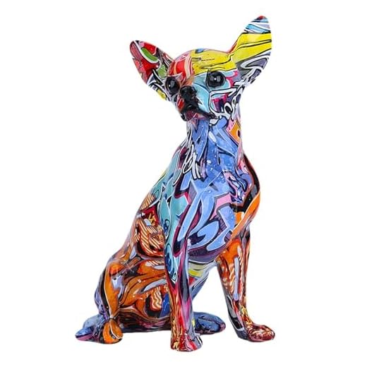 Estatua de Perro Bulldog Chihuahua de Color Creativo Simple, Adornos para el salón, Entrada para el hogar, gabinete de Vino, Decoraciones de Oficina, artesanías de Resina