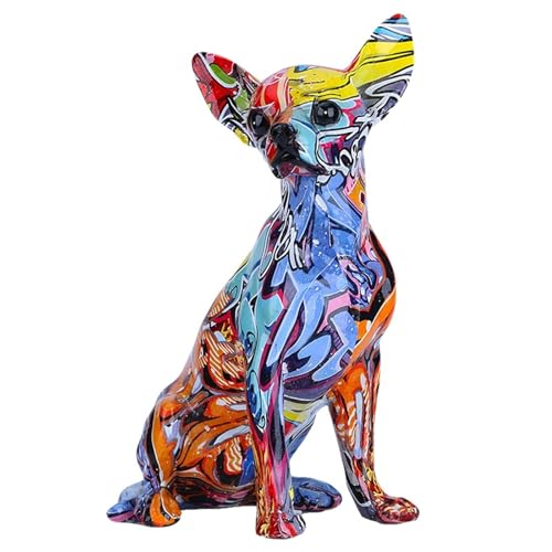 suruim Simple Couleur Créative Bouledogue Chihuahua Chien Statue Salon Ornements Maison Entrée Cave À Vin Bureau Décors Résine Artisanat