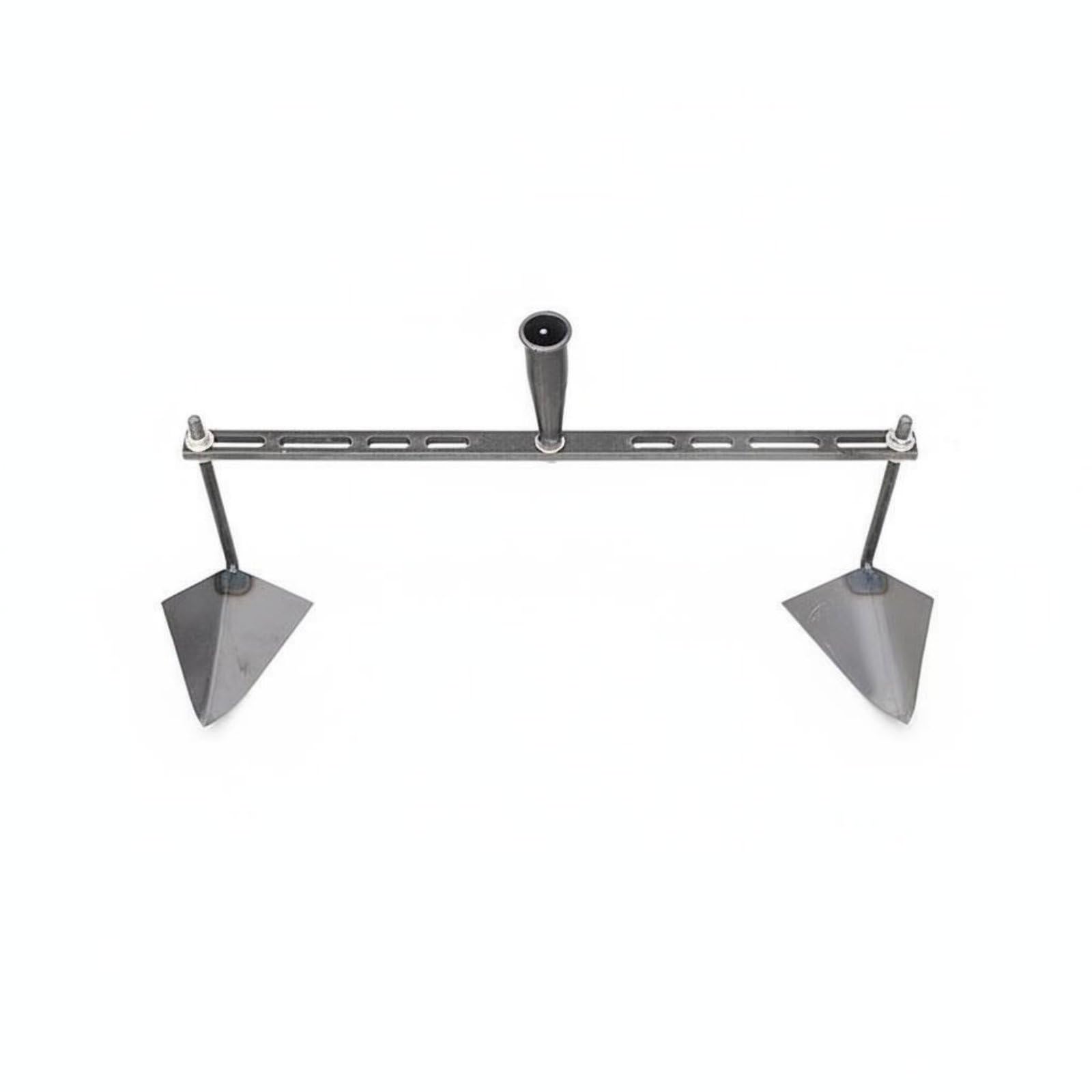 Zappa Agricola Manuale Zappa Coltivatore Sarchiatrice Trinciante in Acciaio al Manganese con Regolabile dei Denti per Scavo Solchi Irrigazione Diserbo, 60CM 2 Heads