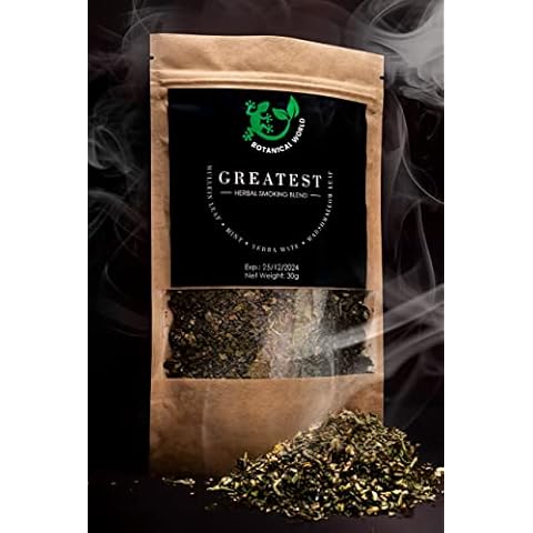 Smoking Blend Tobacco Nicotine Free Greatest Herbal Mix by BOTANICAL WORLD - Smoke Herbs - Rolling as Cigarettes, Pipe, Vape - Natural Substitute Alternative Blend Cover