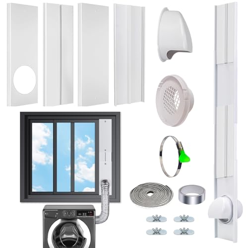 Estoder Dryer Window Vent Kit for 4 Inch Ducting, Window Dryer Vent Kit 17-61' Adjustable with Rain...