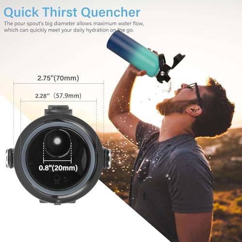SYACOT Replacement Lid for HydroFlask Wide Mouth 12 oz, 18 oz, 20 oz, 32 oz, 40 oz, 64 oz Water Bottles, Easy to Use, Safe to Drink, BPA & TOXIN Free, Made of Quality Polypropylene Material