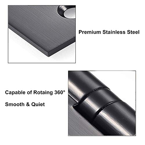 VOLUKA 6 Pack Non-Mortise Door Hinges - Easy to Install, 4" × 3" Stainless Steel Door Hinges - Smooth Movement and Heavy Duty, Black by VOLUKA - Image 3
