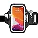 JEMACHE iPhone 16e 16 15 Armband, Gym Laufen Übung Workouts Arm Band für iPhone 16e 16 15 14 13 12 11 mit Karte Halter (Dunkel)