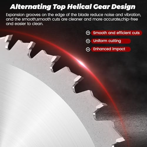 2 Pack 10 Inch 40T&60T Circular Saw Blades Fine Finish with 5/8\" Arbor ATB Framing Saw Blades for Cutting Softwood Hardwood Laminate Plywood Chipboard Panels FRP MDF by puxyblue