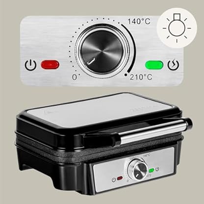 ZEEGMA GOFREE CHEF Waffeleisen Hochleistung 1200 W für belgische Waffeln, doppelte Antihaftbeschichtung, Temperaturkontrolle, Bereitschaftsanzeige, dicke Waffeln, tiefe Platten – Bild 5