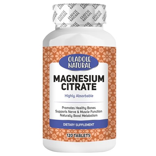 Oladole Natural Magnesium Citrate 420mg- 120 Tablets | Promotes Better Sleep & Relaxation Muscle Relaxation Supports Heart & Bone Health Immune Health| Non-GMO Gluten-Free