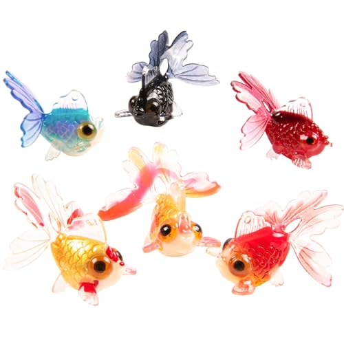 Poisson rouge miniature en résine pour décorer un aquarium de poupée