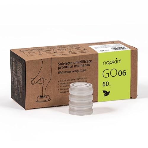 Pocket Size Plastic Free Wet Wipes Capsule with Green Tea Fragrance, Suitable for Sensitive Skin by Napkin Go Pack of 50
