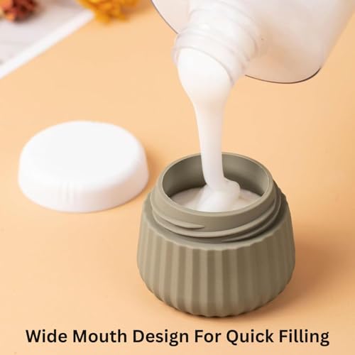 Image of HELIMIX Containers Cream Jars for Toiletries Kit BPA Free, Leak-proof 40ml Travel Size Containers, Travel Accessories Organizer with Lid for Cosmetic Face Hand Body Cream
