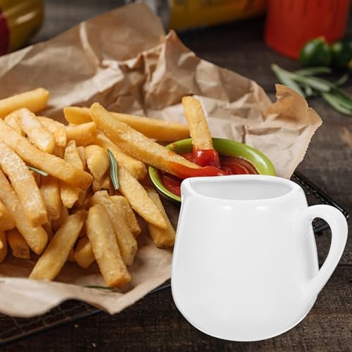 Miniatura 3 de Housoutil 4 Piezas Jarras De Salsa De Cerámica Con Asa Mini Jarras De Leche De 4 Oz Contenedor De Salsa De Cocina Ideal Para Crema Y Salsas En Casa