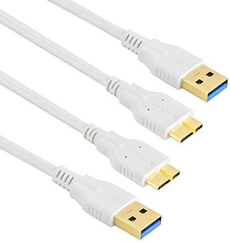 Samsung Galaxy S5 / Note 3 Cable, Getwow 2-Pack 1.5m / 5ft Superspeed USB 3.0 Charge and Data Sync Cable (White)