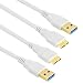 Samsung Galaxy S5 / Note 3 Cable, Getwow 2-Pack 1.5m / 5ft Superspeed USB 3.0 Charge and Data Sync Cable (White)